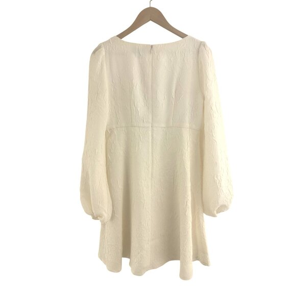 Anthropologie Sachin & Babi Rhinebeck Ivory Textured Balloon Sleeve Dress Size 6 - Picture 5 of 10